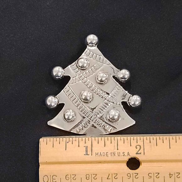 Vintage Signed MJ Marie Jennifer Christmas Tree Brooch Pendant - Picture 7 of 7